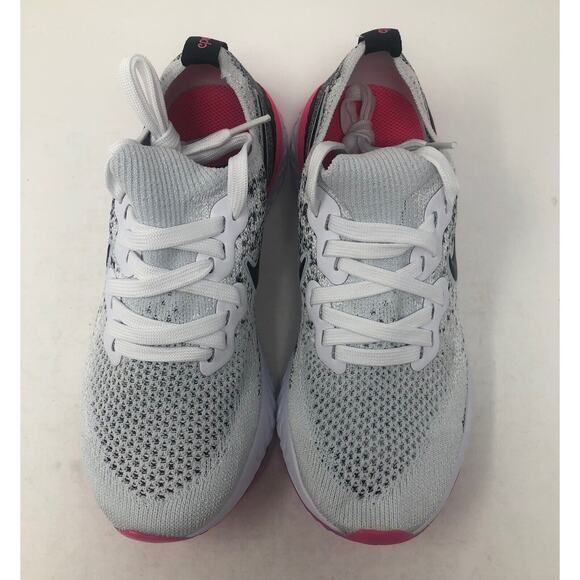 Nike Epic React Flyknit 2 White Black Pink Running Shoes BQ8927 103 Womens 5.5 - Picture 5 of 10